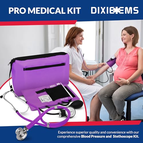 Image of Dixie EMS Blood Pressure and Sprague Stethoscope Kit - Purple