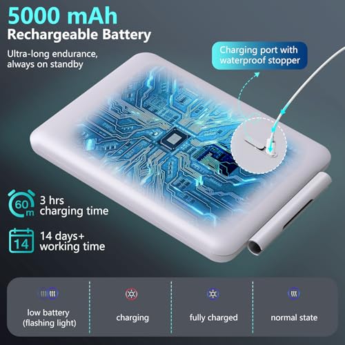 Image of Heated Shower Mirror Fogless for Shaving, Anti-Fog Mirror for Shower | 3 Colors Stepless Dimmable Lights, 5000mAh Rechargeable Battery with Razor Holder, No-Drilling, Light Memory Function