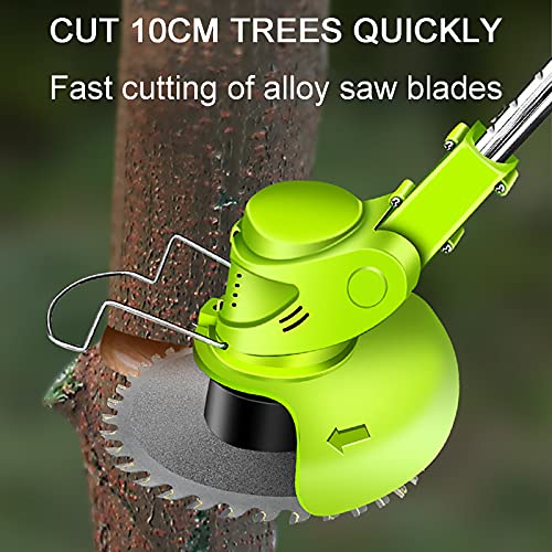 YNAYG Electric Cordless String Trimmer, Portable Mini Mower Lawn Edger, Grass Trimmer Weed Eater Tool with 2 12V Lithium-ion Battery, for Patio Garden Brush Cutter - Thumbnail 2