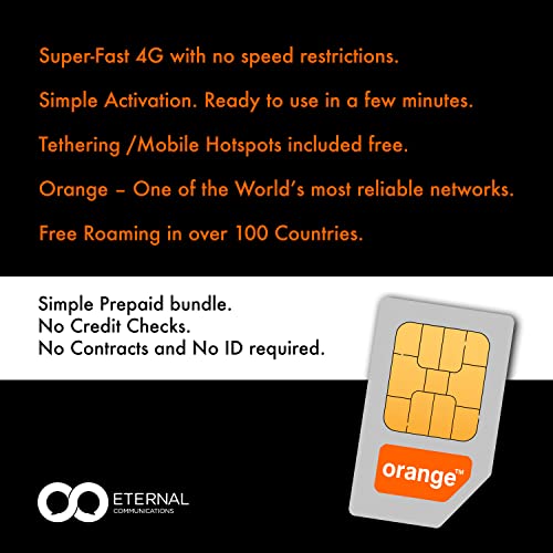 Preloaded Orange Travel Sim with 20GB of Worldwide Data + Calls & SMS. Use in Over 150 Countries (UK, Europe, USA, UAE, Turkey, China, Thailand, Jamaica & More). Lasts for 31 Days. Tethering Allowed by Eternal Communications - Image 3