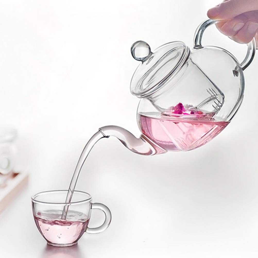 BESTonZON Hitzebeständiges Glas Kung Fu Teeservice 6 Stück Teegeschirr mit Doppelwand Tassen Modernem Design für Heißen Tee und Eistee