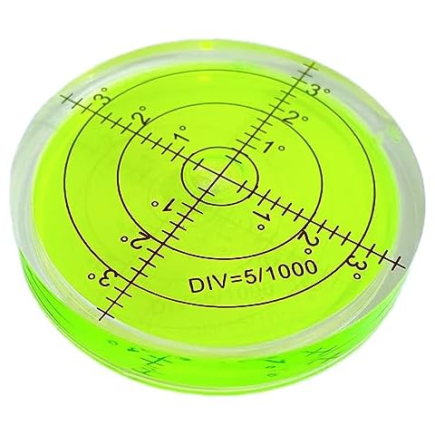 WOYISEPG Circular Bubble Spirit Levels 66x10mm Degree Marked Surface Round Spirit Level Measuring Instruments Layout Tools (66mm, Non-Sticky) Cover