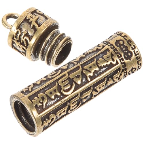 Image of Zerodeko Retro Brass Key Pendant with Openable Mini Jar Barrel Ornament, Multi-purpose Key Keeper and Stylish Decoration for DIY Bag Making or Hanging on Cars