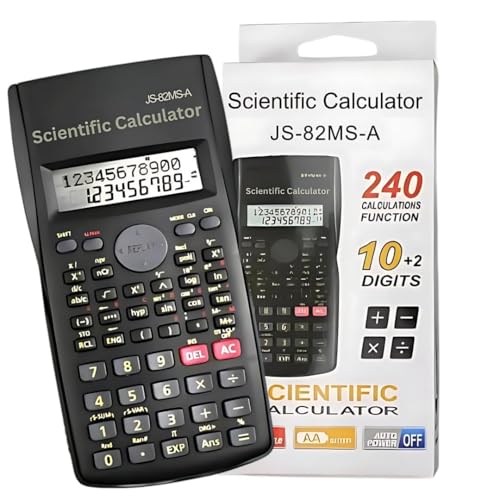 2-Line Display Engineering Scientific Calculator for Secondary School Supplies Calculator GCSE + Bonus Clear Pencil Case for Exams A Level Maths Calculators for School Stationery, Student Xmas Gifts.