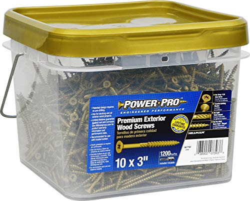 Power Pro 967790 Holzschrauben, #10 x 3 Zoll, Premium-Außendeckschrauben, rostbeständig, Epoxidbeschichtete Bronze, 1200 Stück