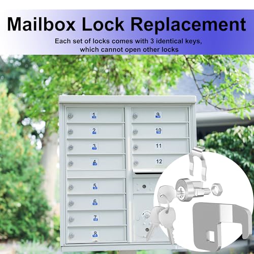 Ymtzfu 1 Pack Mailbox Lock,Mailbox Lock Replacement Heavy-Duty Cam C7120 for C9100/C9200 L1172C National Mailbox Locks with 3 Keys Replacement, Nickel Finish by Ymtzfu - Used condition - Image 5
