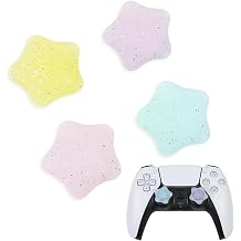 Glitter Star Switch 2 Joycon Thumb Grips Caps, 4 PCS Cute Kawaii 3D Silicone Analog Thumbstick Button Cover for PS5/PS4, Xbox Series X/S, Xbox One, Switch PRO Controller Joystick Caps