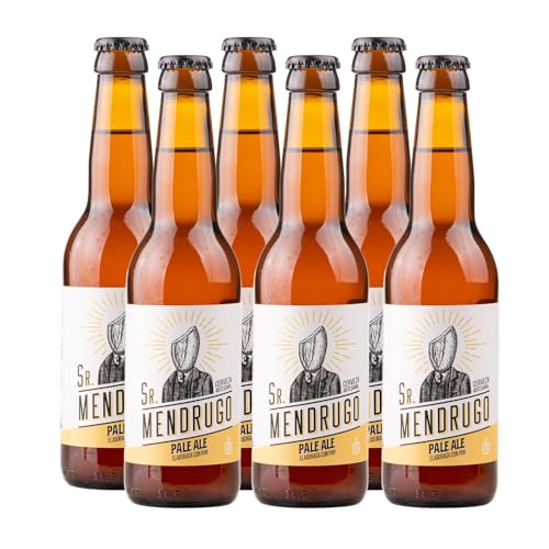 Pack Cerveza Artesana Sin Desperdicio Sr. Mendrugo 100% Natural - 6 Cervezas Artesanales Pale Ale 33cl elaboradas con pan - Sabor Único Suave y Original - Ideal para Regalo