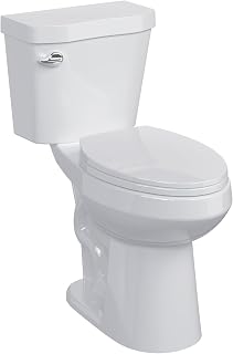 Two-Piece Toilets for Bathrooms, Comfort ADA Toilet with 19" Height, Elongated with Soft Close Seat, Power Flush 1.28 GPF