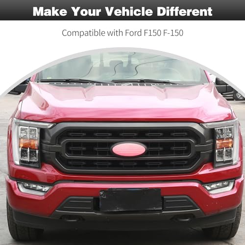 Image of CheroCar for F150 Emblem Cover Trim,Logo Back Badge Decoration Cover Trim Compatible with Ford F150 F-150,Pink