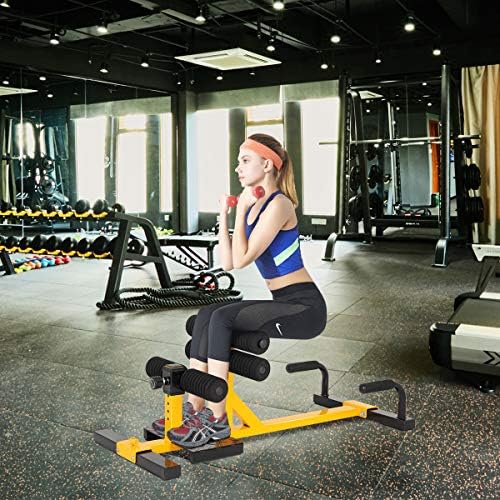 GYMAX 3-in-1 Sissy Squat Machine, Multi-Function Padded Push Up Deep Leg Bench with Adjustable Height, Home Gym Work Out Leg Fitness Equipment