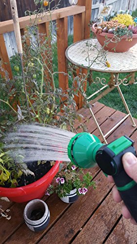 ikris Metal Lever Garden Hose Nozzle 10-Pattern One-Touch Sprayer - Thumbnail 4