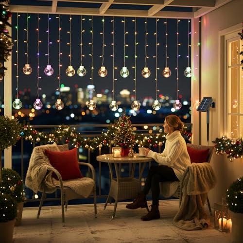 Image of Gigawatts Fairy Curtain String Light with Ball Shape Orbs 138 LEDs 2.5m Indoor & Outdoor Decoration Lights for Home Diwali Christmas Wedding and Party (Pack of 1, Multicolour)