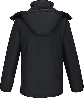 CAMEL CROWN Men's Mountain Waterproof Ski Jackets Warm Winter Snow Coat with Detachable Hood Windproof Rain Jacket