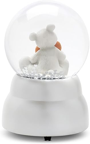 Miniatura 4 de DEMDACO Oso de piedra natal de noviembre de 3.25 pulgadas, globo de agua con purpurina de color blanco y topacio