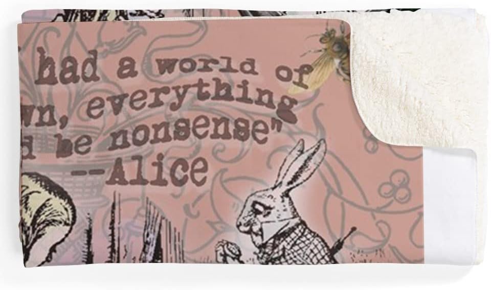 CafePress Alice in Wonderland Vintage Adventures Sherpa Fle Sherpa Fleece Throw Blanket 60" L x 50" W
