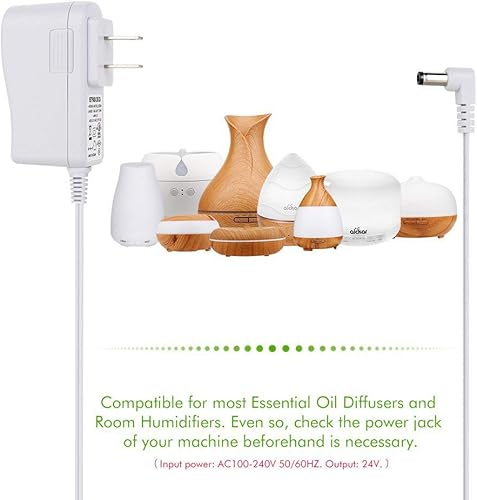 Miniatura 4 de iCreatin - Adaptador de cable de alimentación de 24 V, 24 V, 0.65 A, adaptador de CA a CC, cable de repuesto para difusor de aceites esenciales de