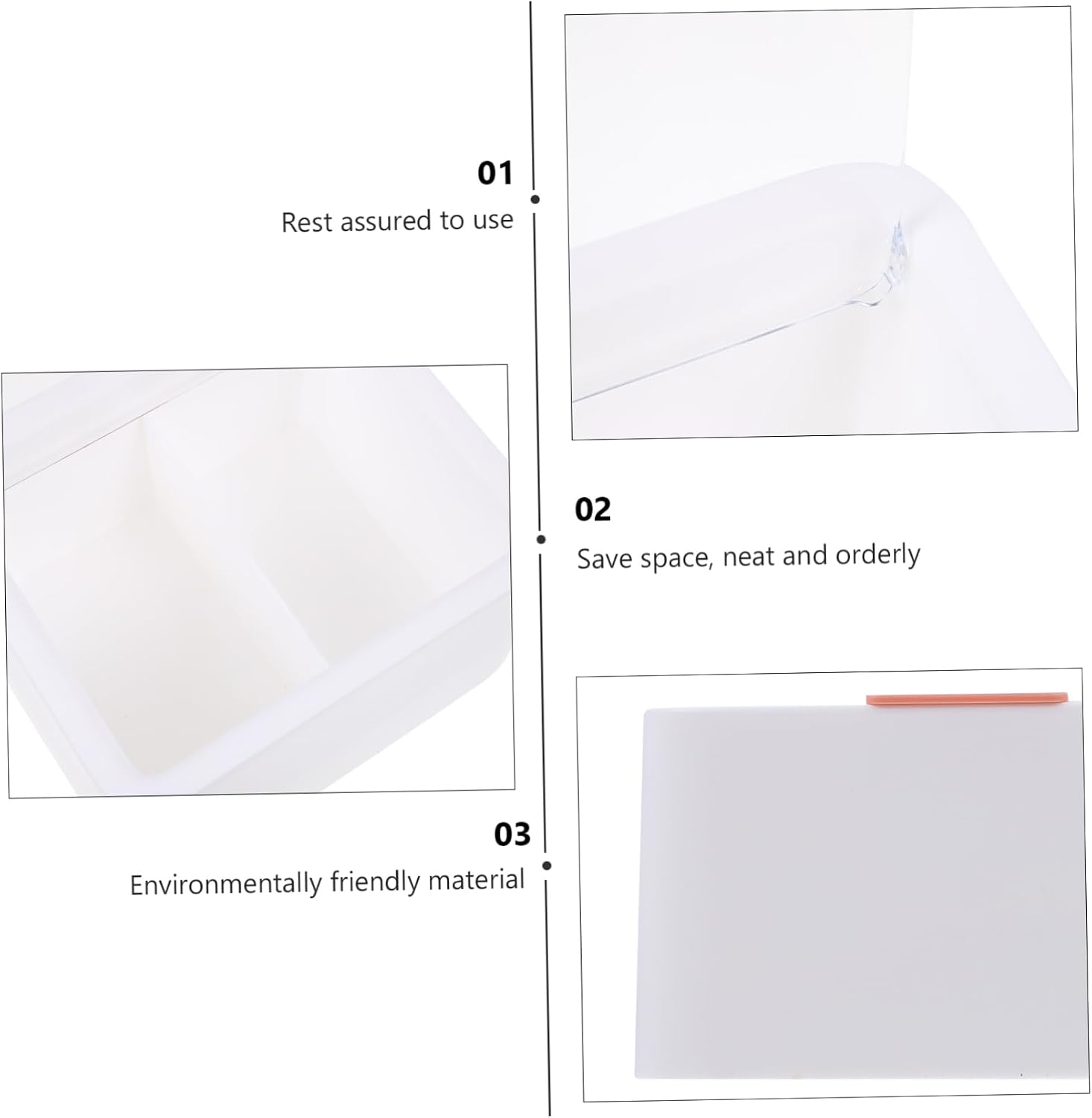 Cotton Swabs Storage Case with Lid, ABS Plastic Makeup Organizer image 3