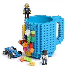Build-on Brick Coffee Mug, Funny DIY Novelty Cup with Building Blocks Creative Gift for Kids Men Women Xmas Birthday…
