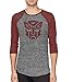 Transformers Autobots Logo Adult Arctic Gray and Rustic Red Baseball Raglan T-shirt (Adult XX-Large)