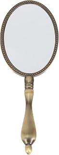 SHERCHPRY Cosmetic Travel Bag Hand Mirror Hand Mirror Retro Handheld Mirror, Metal Makeup Mirror, Classic Cosmetics Mirror for Women Girl Home Travel Hand Held Mirror Handheld Mirror Hand Mirror