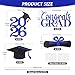 16 PCS Graduation Centerpieces Sticks for Table, Blue and Black Double Sided Graduation Table Centerpieces Toppers, Sparkling Graduation Decoration 2026, Class of 2026 Graduation Party Decorations