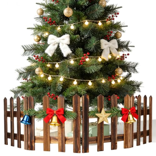 1pcs 1.2m Madera Cerca del árbol de Navidad Decorativo Navidad piquete Valla de jardín para Navidad árbol de Navidad decoración de la Fiesta de Bodas (marrón)