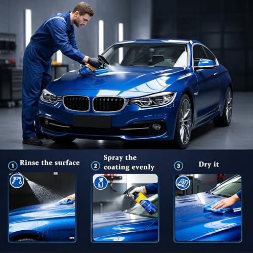 2Pack Quick Effect Coating Agent for Car, Quick Effect Coating Agent,Waterless Wash & Polish,Car Coating Spray for Shine & Protection,Quick Acting Paint Protection & Glass Cleaner(120ml+Brush+Towel)*2 by XFYVIKR - Used condition - Image 4