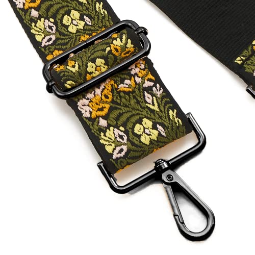 Image of ZOOEASS Nickel Buckles Wide Shoulder Strap Adjustable Replacement Belt Gun Buckles Guitar Style Crossbody Bag Strap