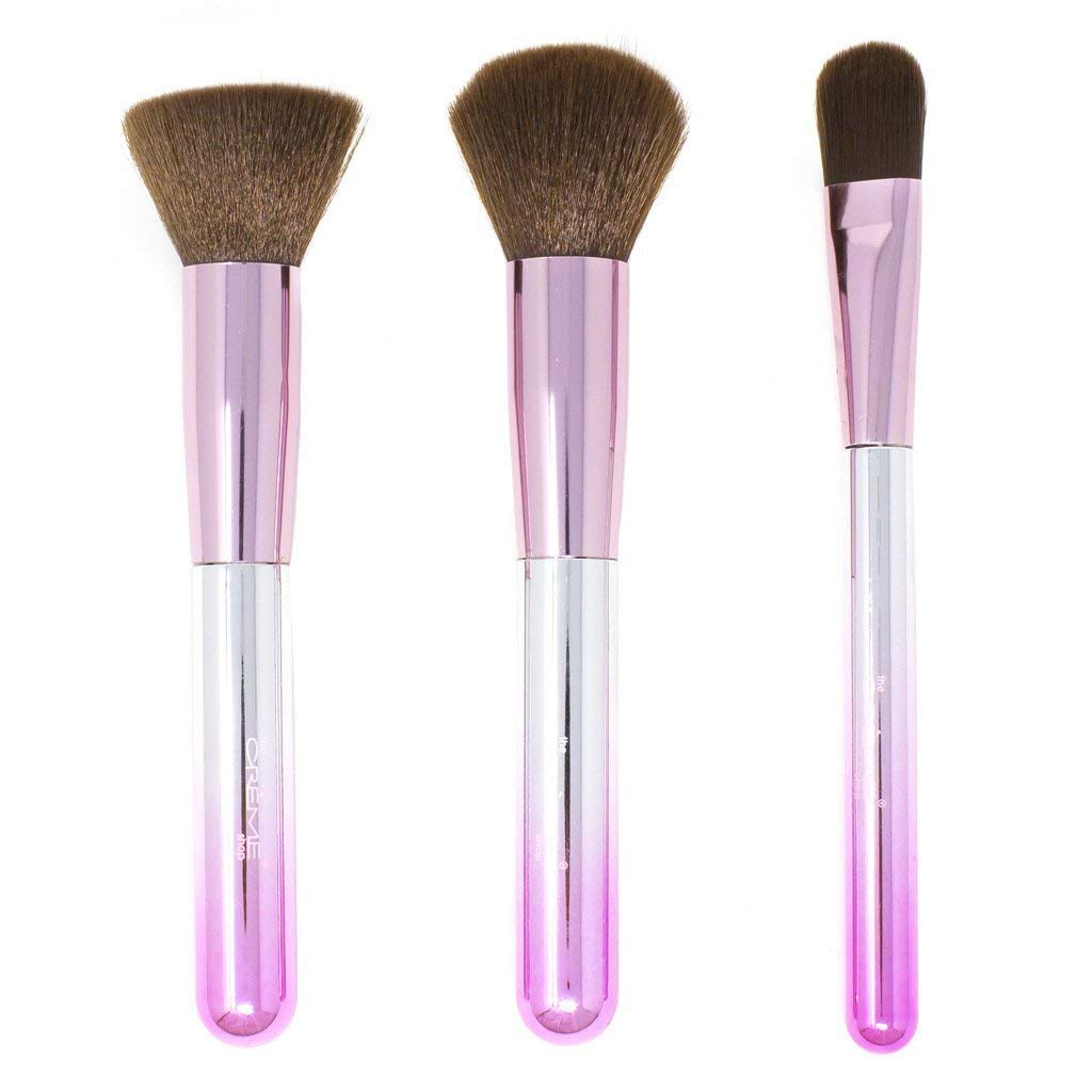 The Crème Shop3 Pcs Makeup Brush Set. Set Includes: Foundation Brush, Blender Brush, Powder Brush. -Techicolor Dreams