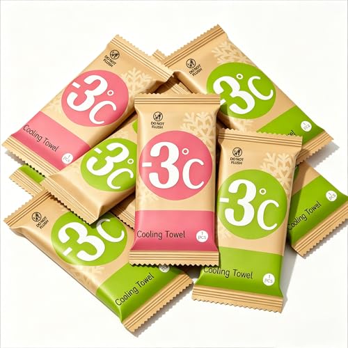 10 Pack Extra Large Disposable Cooling Wipes Individually Wrapped No-Rinse Ice Towels 25.6x7.9 Instant 3C Cooling Body Wipes for Sports Gym Travel Camping Concerts & Hot Weather