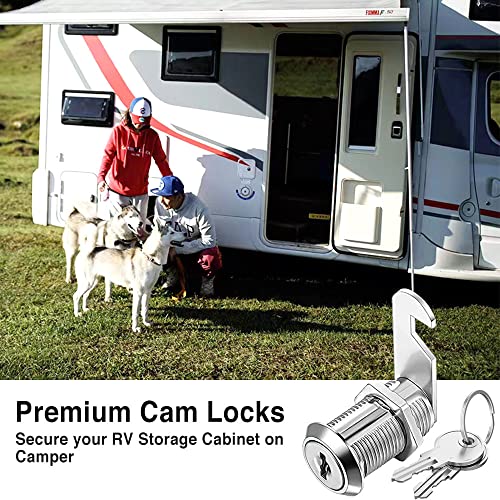 Cabinet Cam Locks Keyed Alike, 1-1/8'' Fits On 7/8'' Max Door Thickness, Secure File Drawer Mailbox Rv Storage Replacement Set, Zinc Alloy (1-1/8 Inch 10Pcs) #TOP4