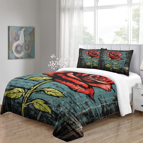 Housse de couette microfibre avec fermeture à glissière parure 3 pièces