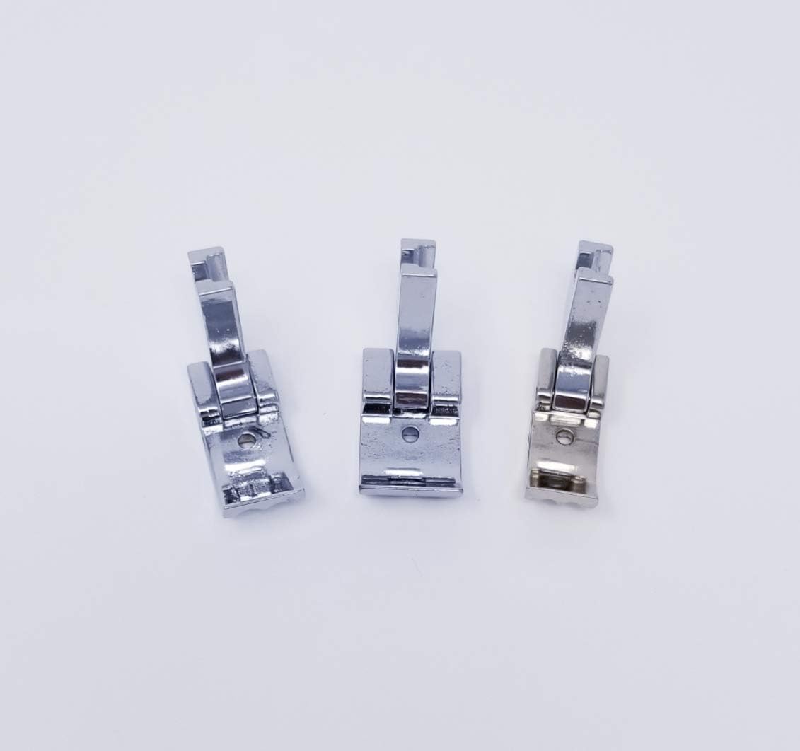 Sharp Sewing Double, Left & Right Grooves, Straight Stitch Piping Cording Welting Foot #P6069S (1809DS) Slant Shank for Home Sewing Machines ~ Multiple Sizes (Set of 3)