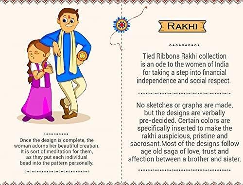 Image of TIED RIBBONS Rakhi for Brother and Bhabhi - Designer Lumba Rakhi Set with Roli Tikka for Bhaiya Bhabhi for Rakshabandhan