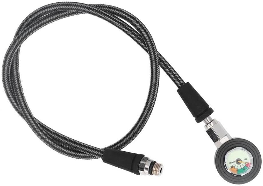 Luminous Submersible Pressure Gauge with Pressure Hose Compatible with BCD Regulator Compatible with Underwater Diving(65cm)