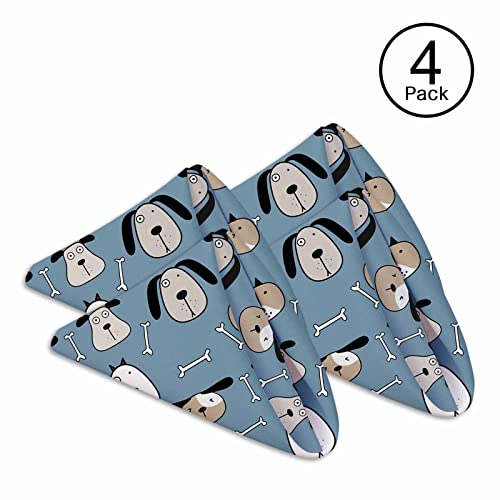 Mxocom Funny Dog Head Cloth Napkins Set Of 4 Lovely Animal Cartoon Dinner Napkins Washable For Home, Parties, Weddings And Banquet 18 X 18 Inch #TOP1