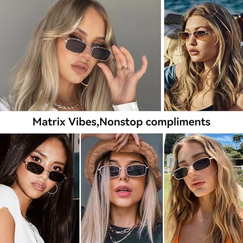 Dollger Retro Rectangle Sunglasses for Women Men Square Narrow Hip Hop Small Frame Sun Glasses3