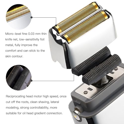 HaeKap 2 sets of Shaver Replacement Foils and Knives for BaBylissPro Cordless Metal Dual Foil Shaver FXFS2 (Silver) - Thumbnail 4