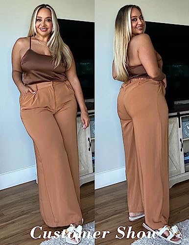 Ekouaer Womens Silk Tank Top Camisole Spaghetti Strap Satin Cami Tops Basic Crew Neck Y Back Silky Camis S-XXL - Image 6