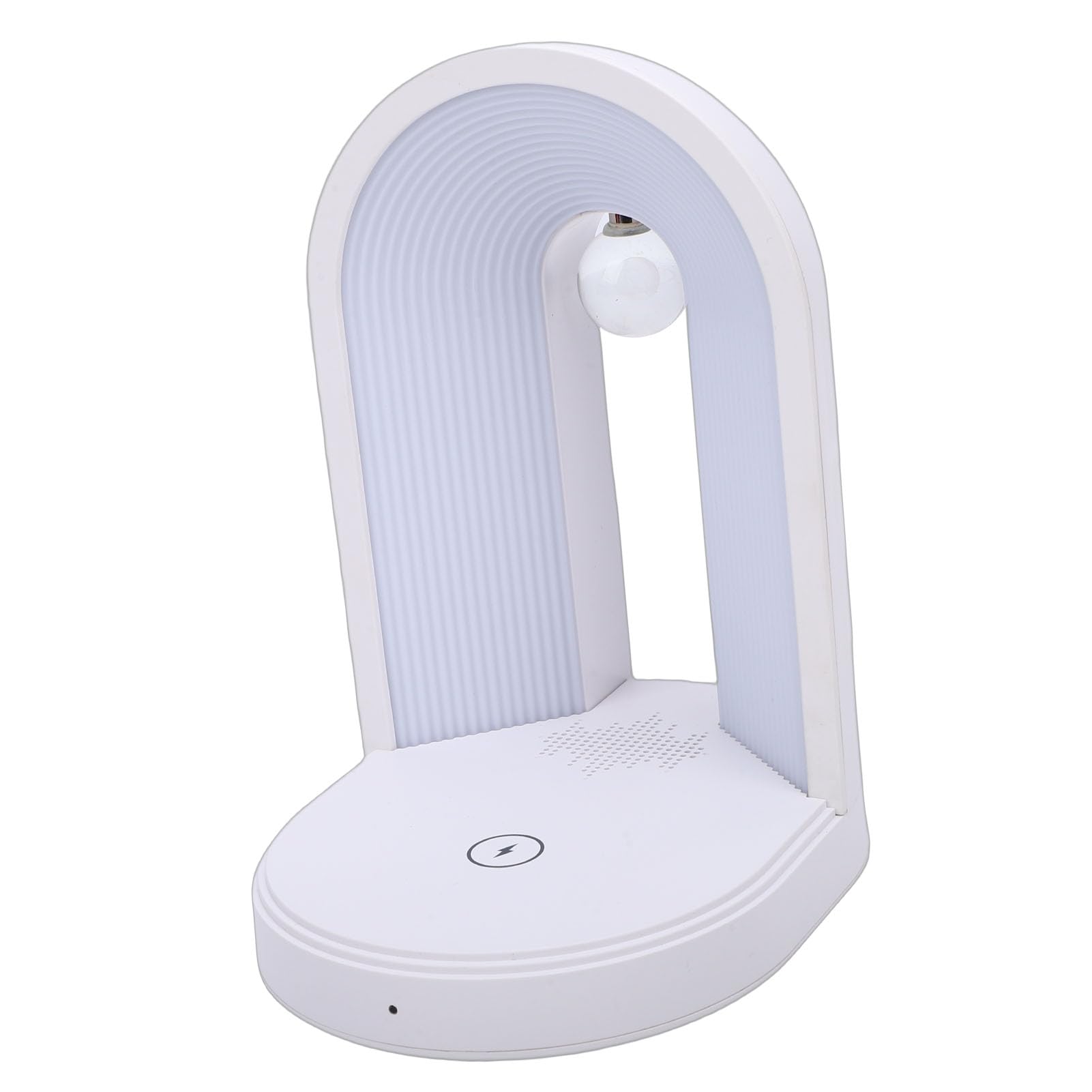 Altavoz Bluetooth Luz Nocturna Lámpara de Mesa Táctil Regulable Cargador Inalámbrico de Teléfono 3 en 1 para Oficina en Casa Blanco