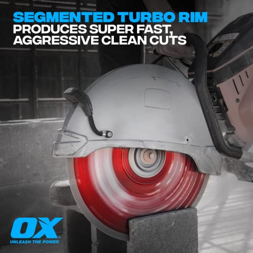 Ox Tools 14" Fast Cutting Diamond Blade For Reinforced Concrete Cutting, Granite, Bluestone And Hard Pavers | Masonry Wet Saw Blade | Diamond Saw Blade | 14" Stone Blade | 10 Mm Segments #TOP2