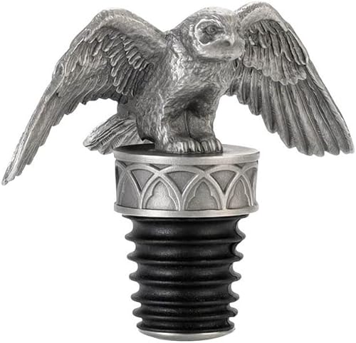 Miniatura 3 de Royal Selangor Tapón de vino Hedwig de peltre – Colección Harry Potter reutilizable tapón de botella de silicona, corcho/conservador, regalo para