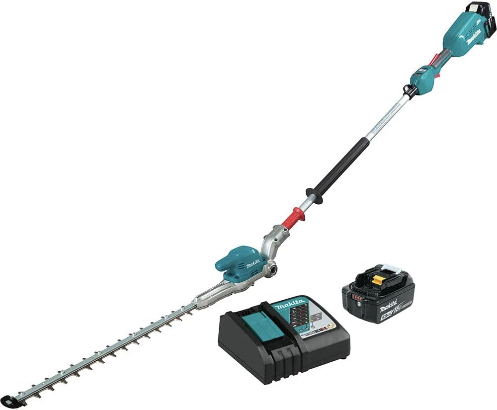 Makita XNU01T Lithium-Ion Brushless Cordless 18V LXT 20" Articulating Pole Hedge Trimmer Kit (5.0Ah), Teal
