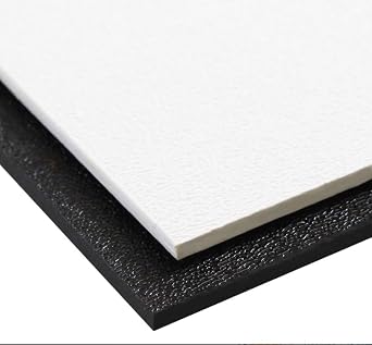ABS Plastic Sheet One Side Smooth Other Side Haircell Textured Rigid for Craft, Thermoforming, Signage & Displays Choose Size, Color and Thickness Black - 1/4", 12" x 12"