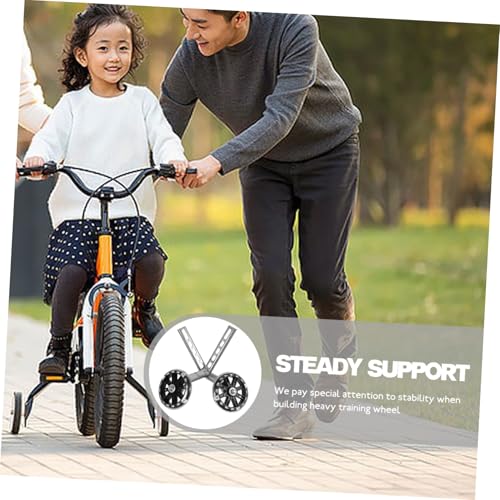 Ruedas de entrenamiento para bicicleta UPKOCH LED con luz intermitente, resistente al desgaste, para principiantes, negro, soporte silencioso para ciclismo para niños miniatura 7