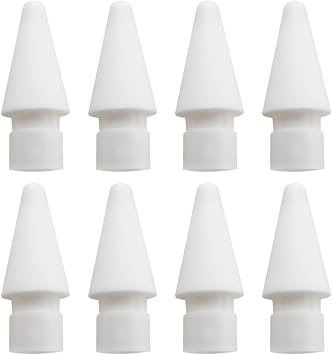 8x Replacement Stylus Pen Tips for Apple Pencil 2 Gen iPad Pro Pencil, for Logitech Crayon Digital Pencil - White