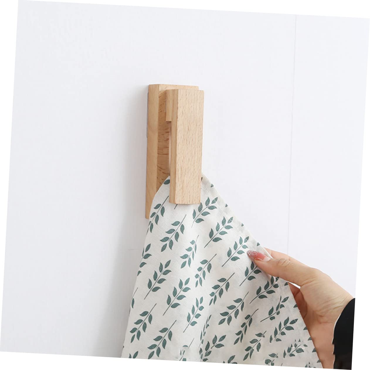 Ciieeo Rustic Wood Towel Hook Punch Wall Mounted Holder for Kitchen and Bathroom Wooden Rack for Dishcloths and Towels Space Saving Design for Quick Drying