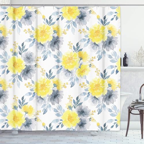 Emvency Shower Curtain, for Bathroom Decor 72" x 72", Floral Abstract