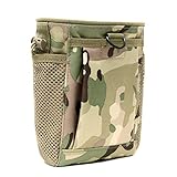Tactical Molle Drawstring Magazine Dump Pouch, Adjustable Military Utility Belt Fanny Hip Holster Ba